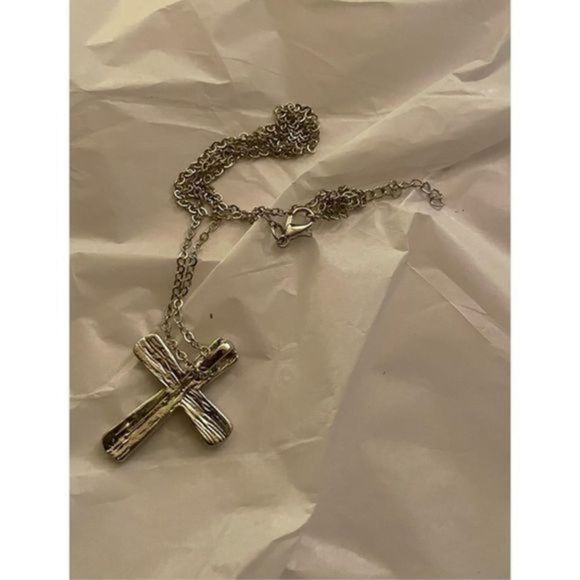 Pretty blue opal X CROSS NECKLACE - Picture 5 of 6